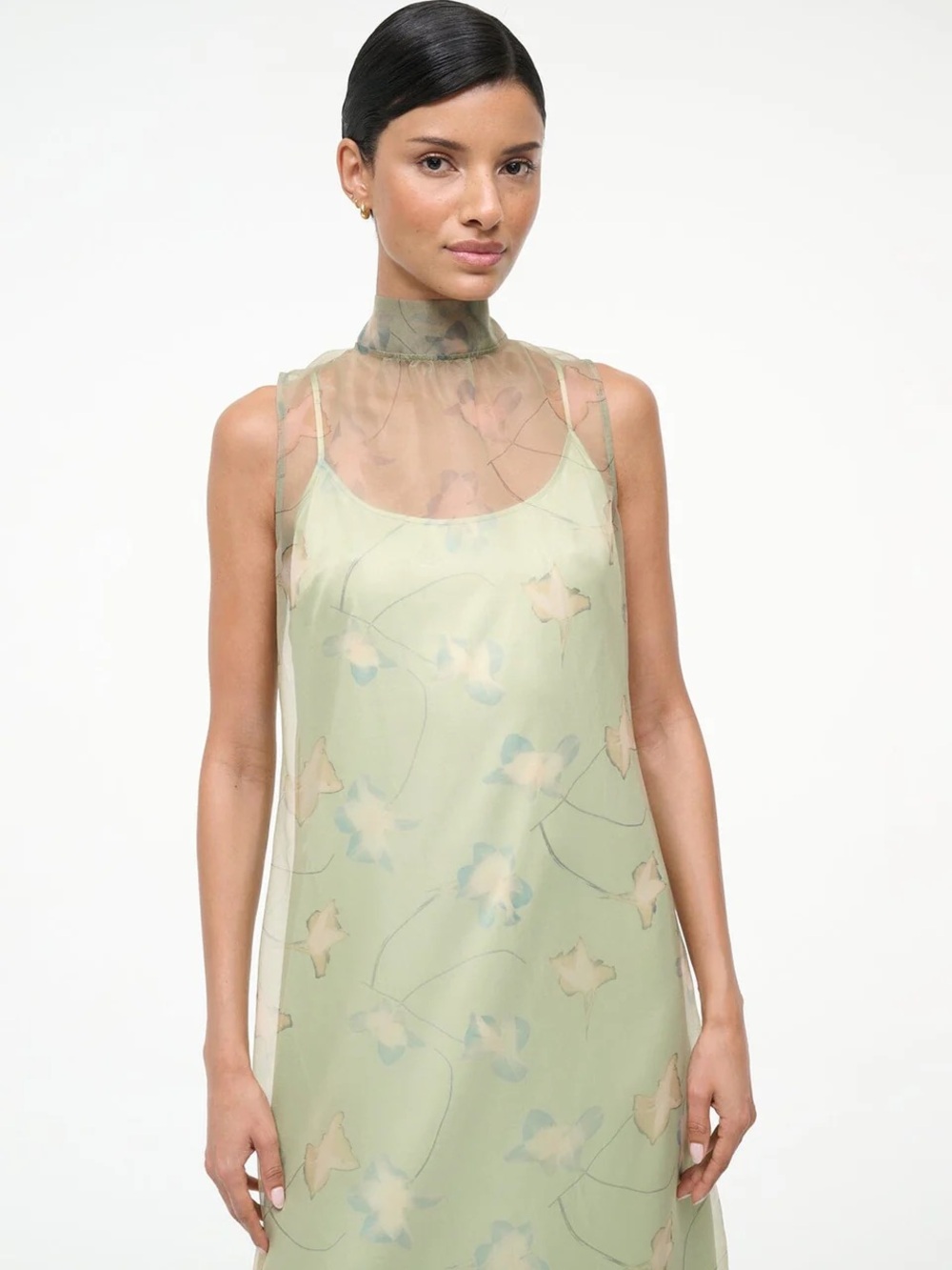 STAUD ALBEE DRESS IN BOTANICAL MOSS - Picture 3 of 7